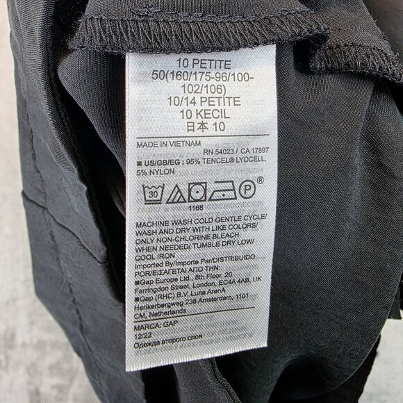 GAP Pants Womens 10 Petite Black Softsuit Trouser Tencel Lyocell Dressy Office - Picture 11 of 12